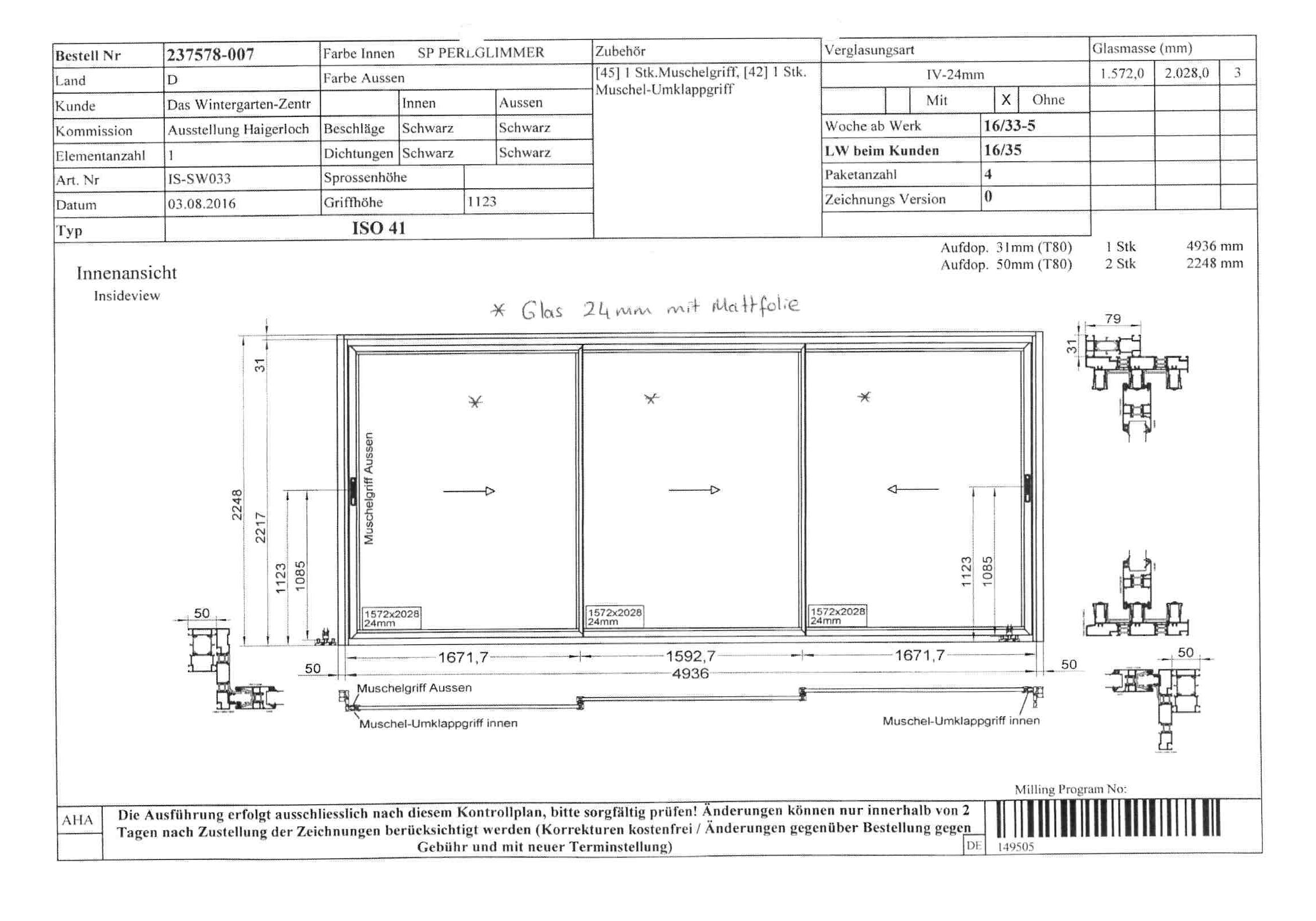 Schiebeelement ISO 41