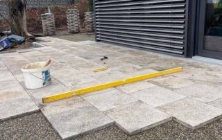Projekt Heumaden Boden verlegen Baustelle Wintergarten